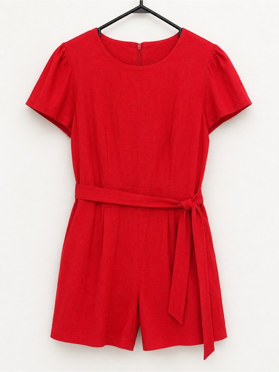 ANTONIO MELANI Pants - NWT Antonio Melani Red Linen‎ Romper Size 16